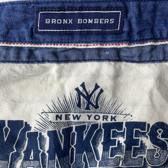 Vtg Red Jacket Mens XL New York Yankees Striped Button Down Shirt Bronx Bombers - Picture 10 of 12